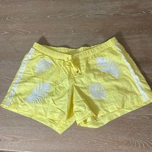 Lilly Pulitzer Katia Embroidered Watch Hill Yellow Sequin Shorts Size Medium